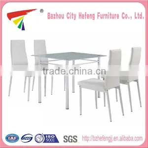 2016 High Quality White Modern European Glass Dining Table Set thumbnail-1