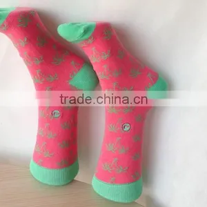 2014 Korean Fashion Hot Teen Girls Pink Leaves Knitting Tube Sock Hosiery thumbnail-1