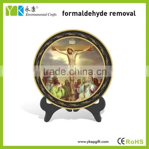 Wholesale Activated Carbon Crafts Christian Souvenir Jesus Cross Plate Shape Ornaments thumbnail-1
