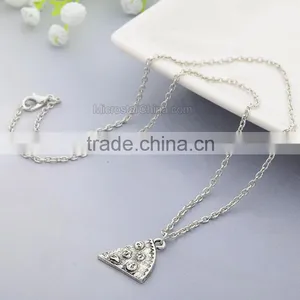 6pcs Gold Silver Friendship Pizza Slice Necklaces Pizza Necklace thumbnail-4