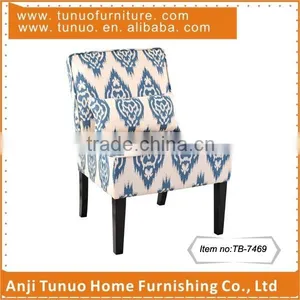 Living Room Relax Chair,accent Chair,Print Fabric Covered With a Pillow, Black Finish KD Rubber Wood Legs,TB-7469 thumbnail-1