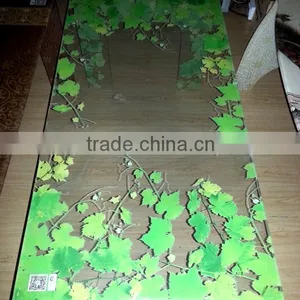 Green Leves Tea Table Ceramic Digital Print Glass, Tempered Glass, Hot Bent Glass thumbnail-2
