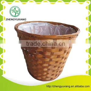 Handmade Bamboo Plant Basket With Plastic Bag thumbnail-2