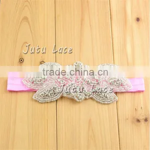 22Colors of Fancy Metal Rhinestone Flower Headbands -stretch Elastic Crystal Jewel Hairbands thumbnail-1