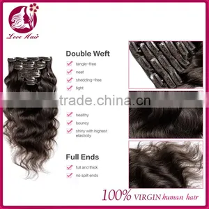Clip Human 26 Inch Color #2 Human Hair Clip In Extensions Body Wave Human Hair Extension Clip On Hot Sale thumbnail-2