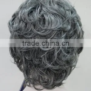 Black With c Aged Women Elderly Fluffy Wig N530 thumbnail-3