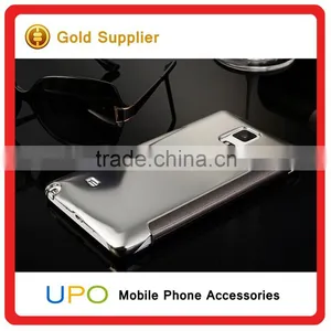 [UPO] Hard Plastic Clear View Mirror Smart Flip Cell Phone Case for Samsung Galaxy Note 4 Back Cover thumbnail-1