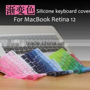 Wholesale for Macbook Retina 12 Keyboard Cover Gradient Colors Silicone Keyboard Cover Skin thumbnail-1