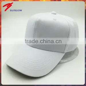 White Color 100% Cotton Twill Blank Baseball Cap thumbnail-1
