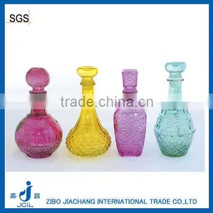 Unique Colored Glass Vodka Wine Bottle With Glass Stopper thumbnail-1