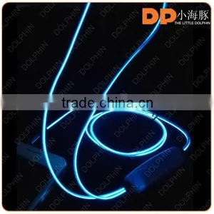 Sport Flashing In-Ear EL Glowing Earphones Metal Earphone With Mic thumbnail-1