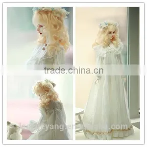 Heat Resistant Medium Blonde Curly 1/3 1/4 1/6 BJD Doll Wigs thumbnail-1