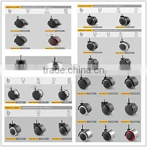 2015 New Office Chair Caster With Brake / Furniture Caster/ White Swivel Caster With Screw DWG-K004 thumbnail-5