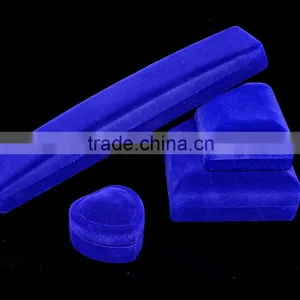 High-grade Blue Velvet Jewelry Box Custom Made thumbnail-1