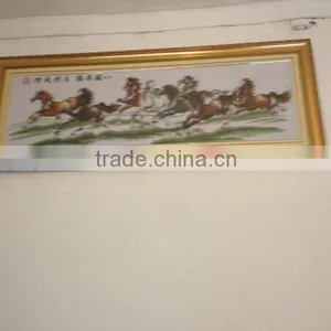 Hot Sale 100% Hand Embroidery Chinese Cross Stitch With Eight Horse thumbnail-1