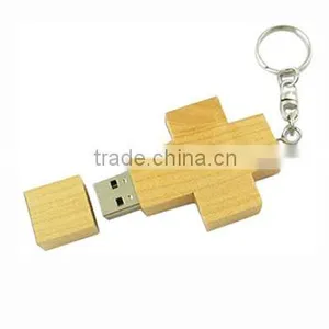 A Maple Wood Cross Thumb Usb Key Drive 2gb 4gb thumbnail-1