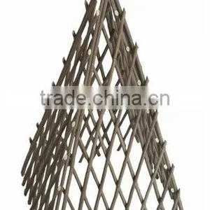 Natural Willow Expandable Obelisk Flower Pergola Border Fence thumbnail-1