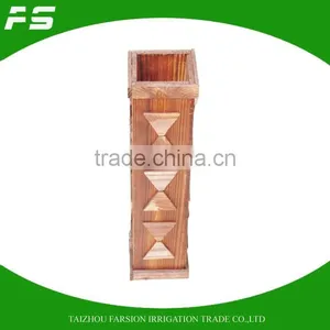 High Wooden Planter Garden Patio Flower Tub Wood Burnt Color Flower Pot thumbnail-1