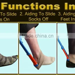 Best Selling 2016 Item Aiding Tool Helps Put Socks On/Off With Shoehorn-Quality Adjustable - Great For Physical Therapy thumbnail-2