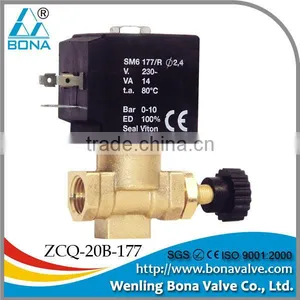 BONA Brass Solenoid Valve for Steam Irons ZCQ-177 1/4" With Flow Control thumbnail-1
