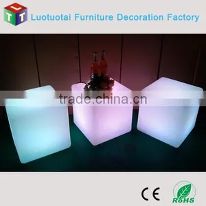 Manufacturer 20-80CM Cube PE Plastic Chair With Remote Control 16 Mix Changeable Colors thumbnail-1