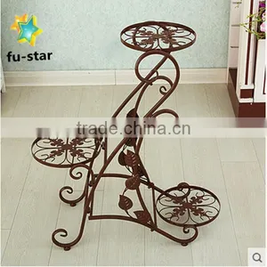 PN Newest Style Home & Garden Supplier Plant Pot Rack Standing Metal Flower Rack thumbnail-5