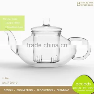 Microwavable Modern Newest Design Pyrex Thermo Glass Tea Pots thumbnail-5