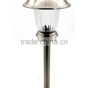 2pk Stainless Steel Solar Garden Lawn LED Path Light thumbnail-1