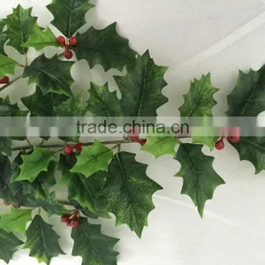 Artificial Holly Plant Branch With Red Berries thumbnail-2