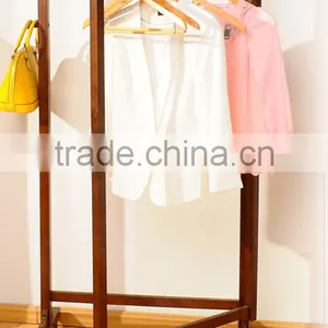 Wooden Clothe Rack With Omni-directional Wheel Wooden Coat Hanger thumbnail-2