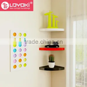 Eco-friendly Wood Corner Shelf Set of 3 Pieces Home Decoration DIY Wall Floating Shelf thumbnail-1