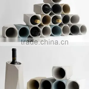 Wholesale Handmade Concrete Grey Cement Wine Cooler thumbnail-1