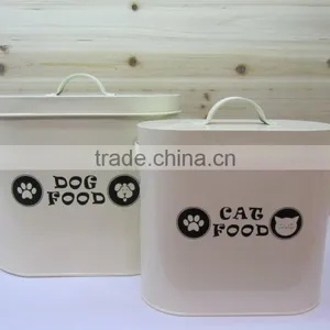 Metal Pet Food Container/galvanized Dog Food Storage Bin/household Canister With Spoon thumbnail-3