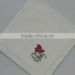 100% Cotton Embroidered Table Napkins With Hemstitch, Set of 6, Various Designs thumbnail-4