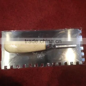 Wooden Handle Plastering Trowel With Teeth Factory thumbnail-2