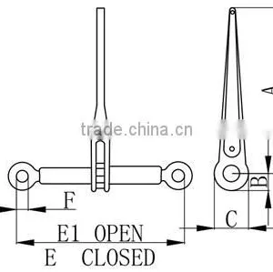 High Strength no Link no Hook Ratchet Type Load Binder thumbnail-2