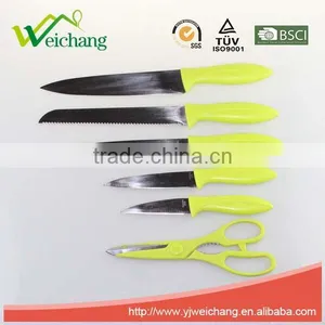 WCK001C 6 Pcs Set Kitchen Knives With Scissors and Holder Stainless Steel Blade With PP Handle Wholesale thumbnail-2
