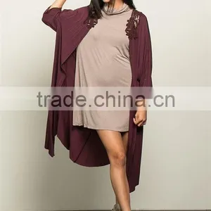 Muslim Long Cardigan Ladies Open Front Lace Duster Sweaters for Women Cardigan thumbnail-2