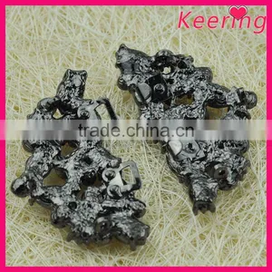 Fashionable Wholesale Elegant Black Metal Rhinestone Buttons for Garments WBK-1509 thumbnail-2
