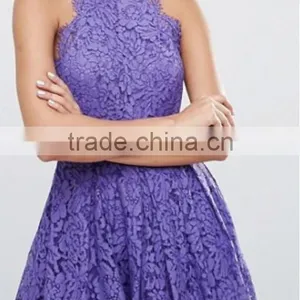 China Latest Clothing OEM Lace Pinny Scallop Margin Prom Midi Fashion Dress thumbnail-4