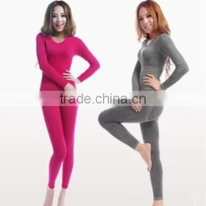 Custom Thermal Underwear Women 2014 Winter Modal Long Johns Underwears Top + Pant Ladies Sey Lace O-neck Seamless Slim Shapewear thumbnail-1