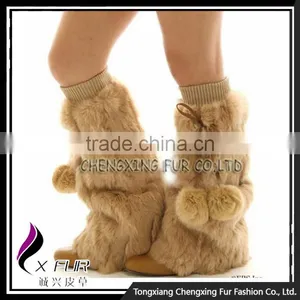 CX-A-14C Wholesale Good Quality Winter Legging Rabbit Fur Leg Warmer thumbnail-4