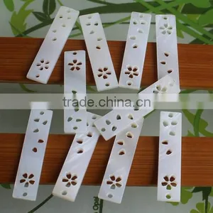 Long Hollow Flower Design White Shell Pendant Charms Diy Long Shell Jewelry Component Accessories 2016 thumbnail-2