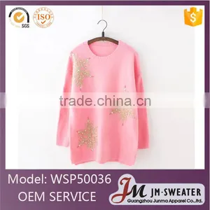 Simple Design Acrylic Long Sleeve White Women Christmas Sweater Wholesaler thumbnail-2