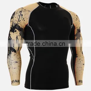 New Style Long Sleeve Men's Custom Sublimation Compression Shirt thumbnail-1