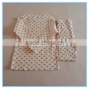 Wholesale OEM Children Gilrs Cotton Underwear Set Long Johns, High Quality Kids Pajamas Clothes for Child thumbnail-6