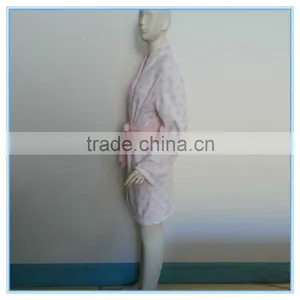 Flannel Bath Robes Soft Coral Fleece Terry Dot Printing Bathrobes, Fluffy Bathrobe, Lady's Gown Dresses Polyester Pajamas thumbnail-5
