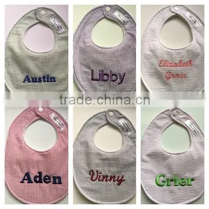 New Arrival Baby Shower Gift Seersucker Bib thumbnail-1
