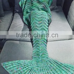 2017 New Design Style Best Gift for Girls Winter Mermaid Knit Blanket thumbnail-2