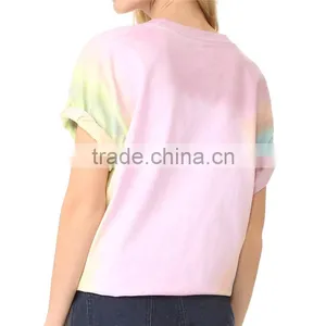 2017 OEM Slouchy Faded Tie-dye Ribbed Neckline Shirt Womens thumbnail-3